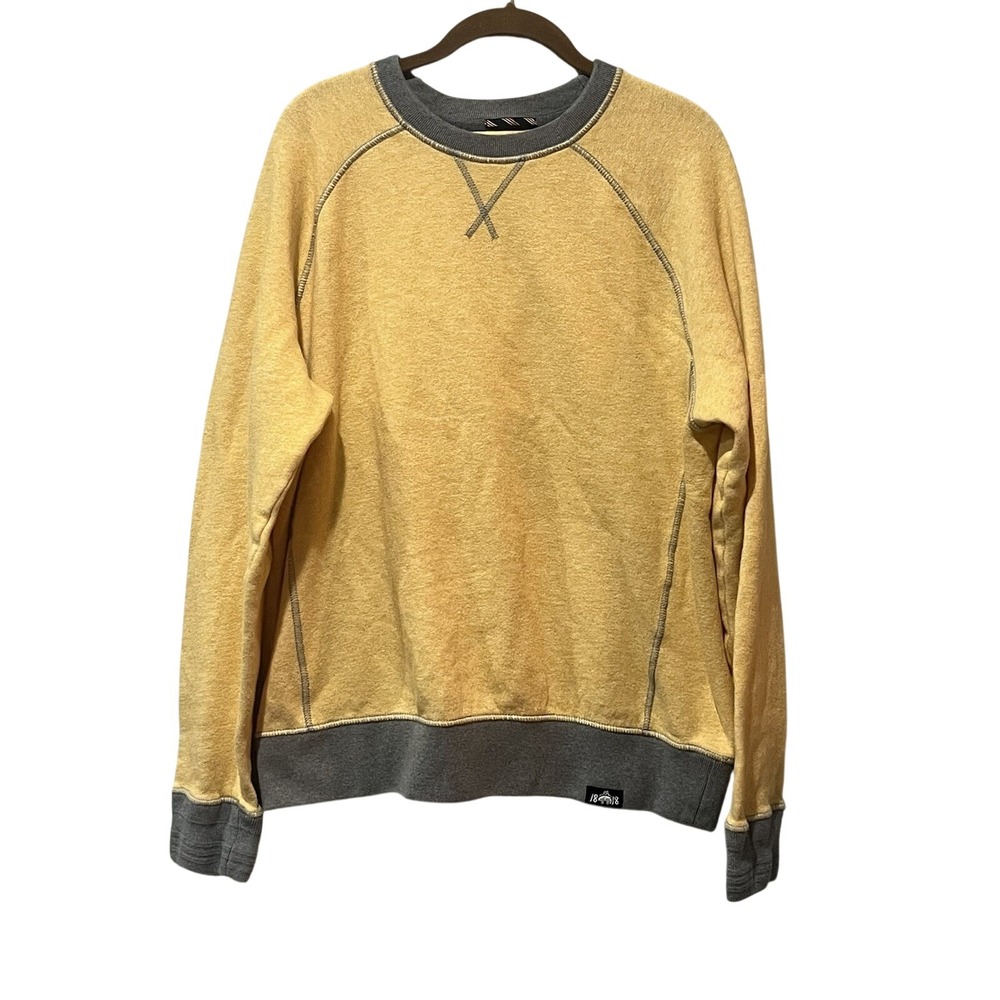 Brooks Brothers Crewneck Sweater Men's‎ Large Yellow Cotton Long Sleeve Preppy